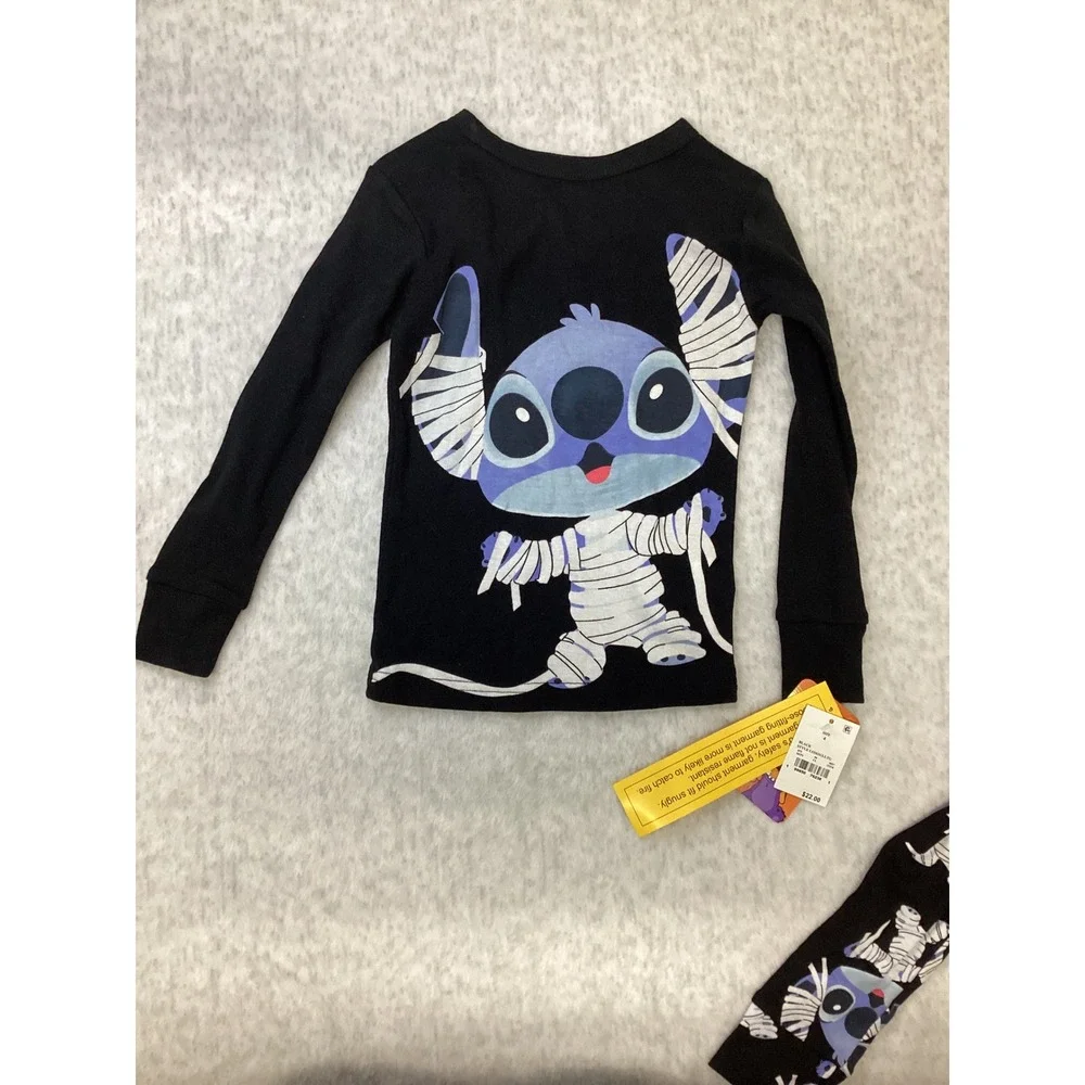 Disney Stitch Mummy Halloween Pajamas 2-Pack‎ Kids Size 4 Cotton Sleepwear New
